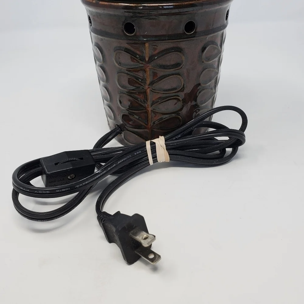 SCENTSY FARFALLE FULL SIZE WAX WARMER RETIRED RED BROWN GLAZE